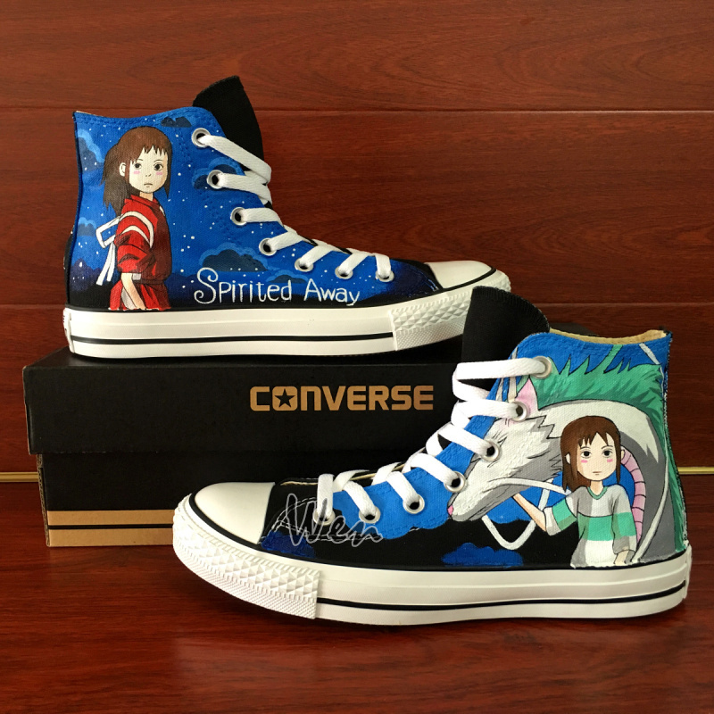 Hand Painted Shoes Spirited Away Converse All Star Miyazaki Hayao Canvas Shoes