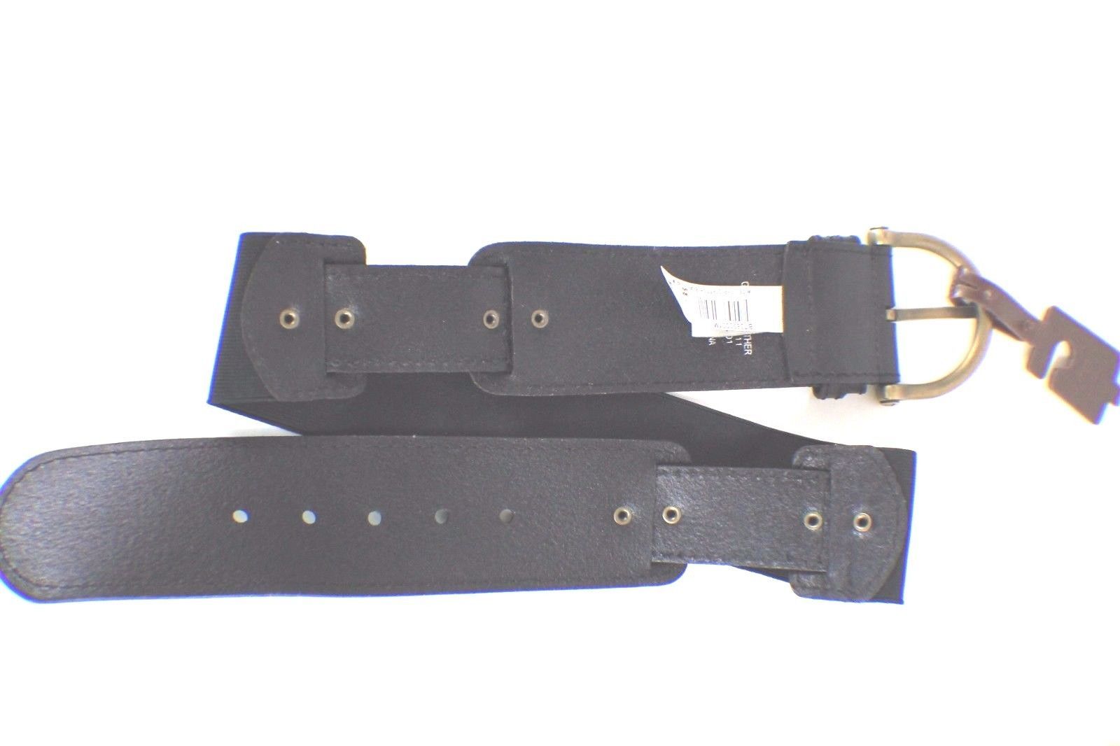 NWT Fossil Women&#39;s Belt Size M Wide Black Color Elastic/Leather MSRP $48.00 - Belts
