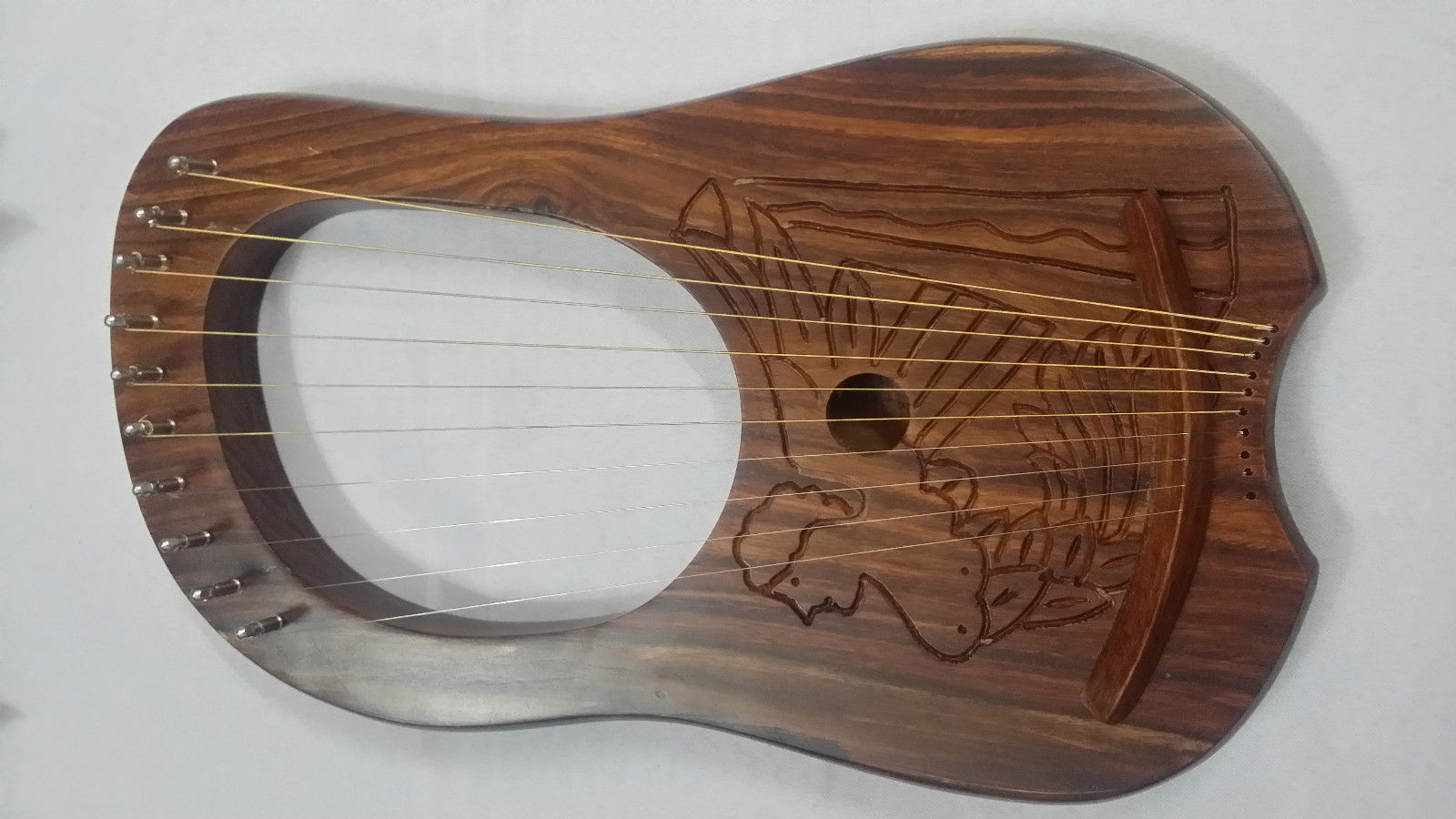 New Lyre Harp Engraved Celtic Harp Design/Lyra Harp Sheesham Wood