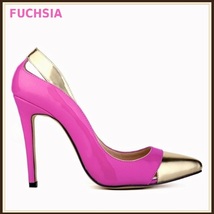 Paris Style 12 Fashion Colors PU Gold Toe Classic Stiletto High Heel Pumps  image 11