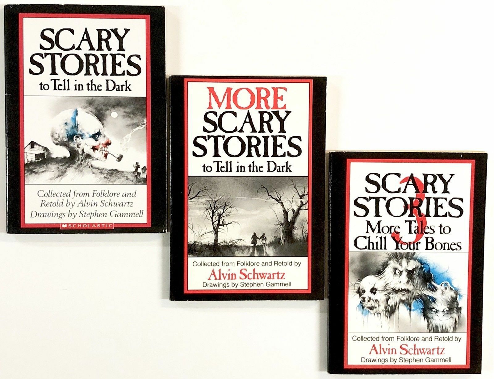 Scary Stories To Tell In The Dark 3 Book Set Childrens Alvin Schwartz 