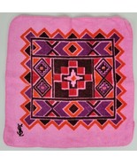Vintage Yves St. Laurent YSL Fieldcrest Pink Purple Southwest Cotton Was... - $49.50