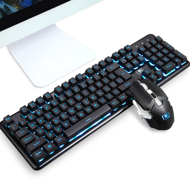 2400DPI Wireless Mouse Rechargeable Gaming Mechanical KEYBOARD 104Keys