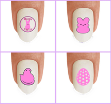 1 Set Easter Egg Basket Bunny Ears Pink Waterslide Nail Decal Transfers #MNMZ - $5.98