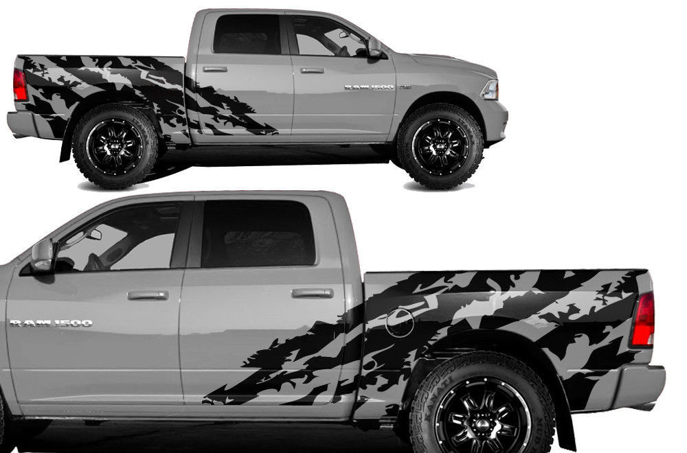 Vinyl Decal Halfside Shred Wrap Kit for Dodge Ram 1500/2500 0914