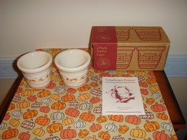 Longaberger Pottery Candy Corn Set Of 2 Votive Candle Holders - $15.49