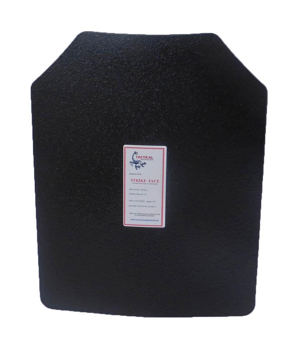 Level III AR500 Steel Body Armor Single 11x14 Curved Plate Coated ...