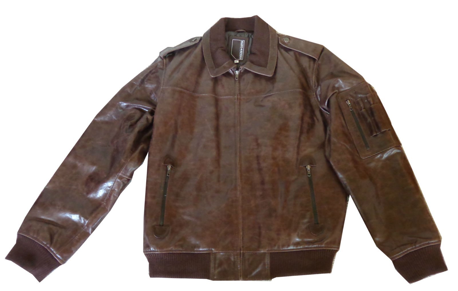 Knoles & Carter Men's Classic Urban Leather Bomber Jacket Clearance