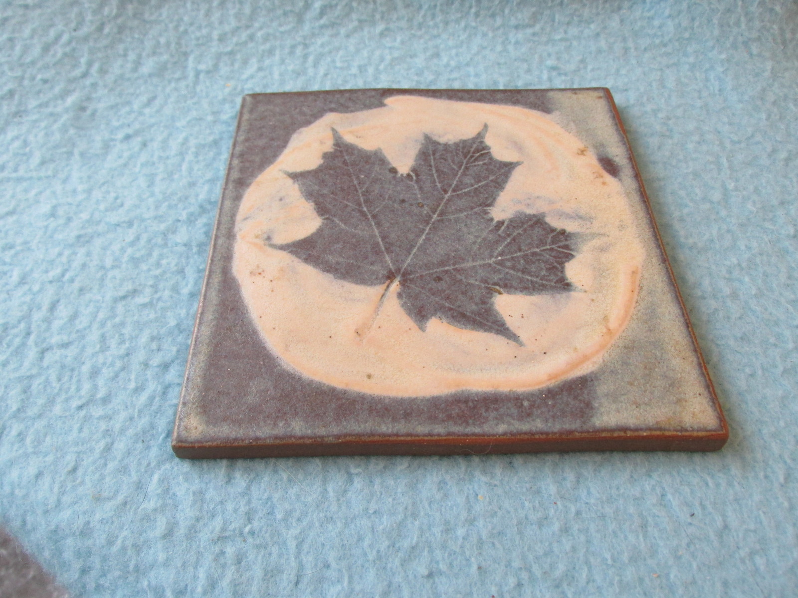 Vintage Ceramic Trivet With Leaf Other