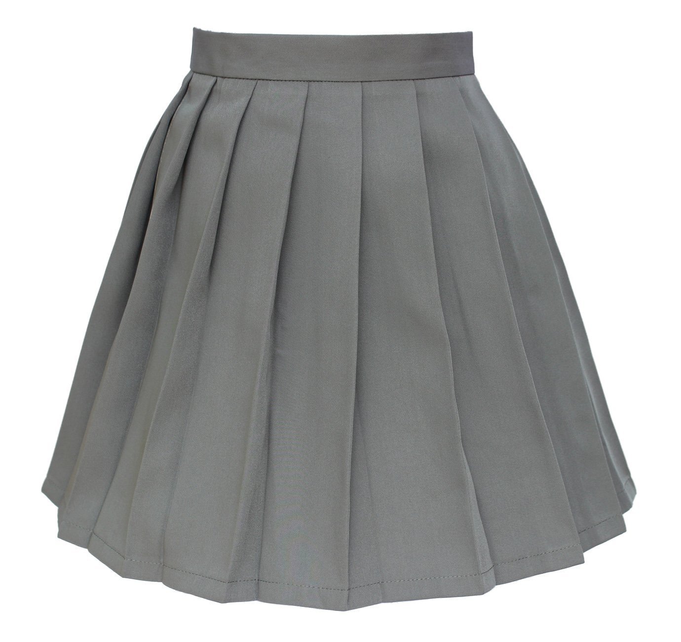 Women`s School Uniform High Waist Flat Pleated Skirts (4XL ,Dark grey)
