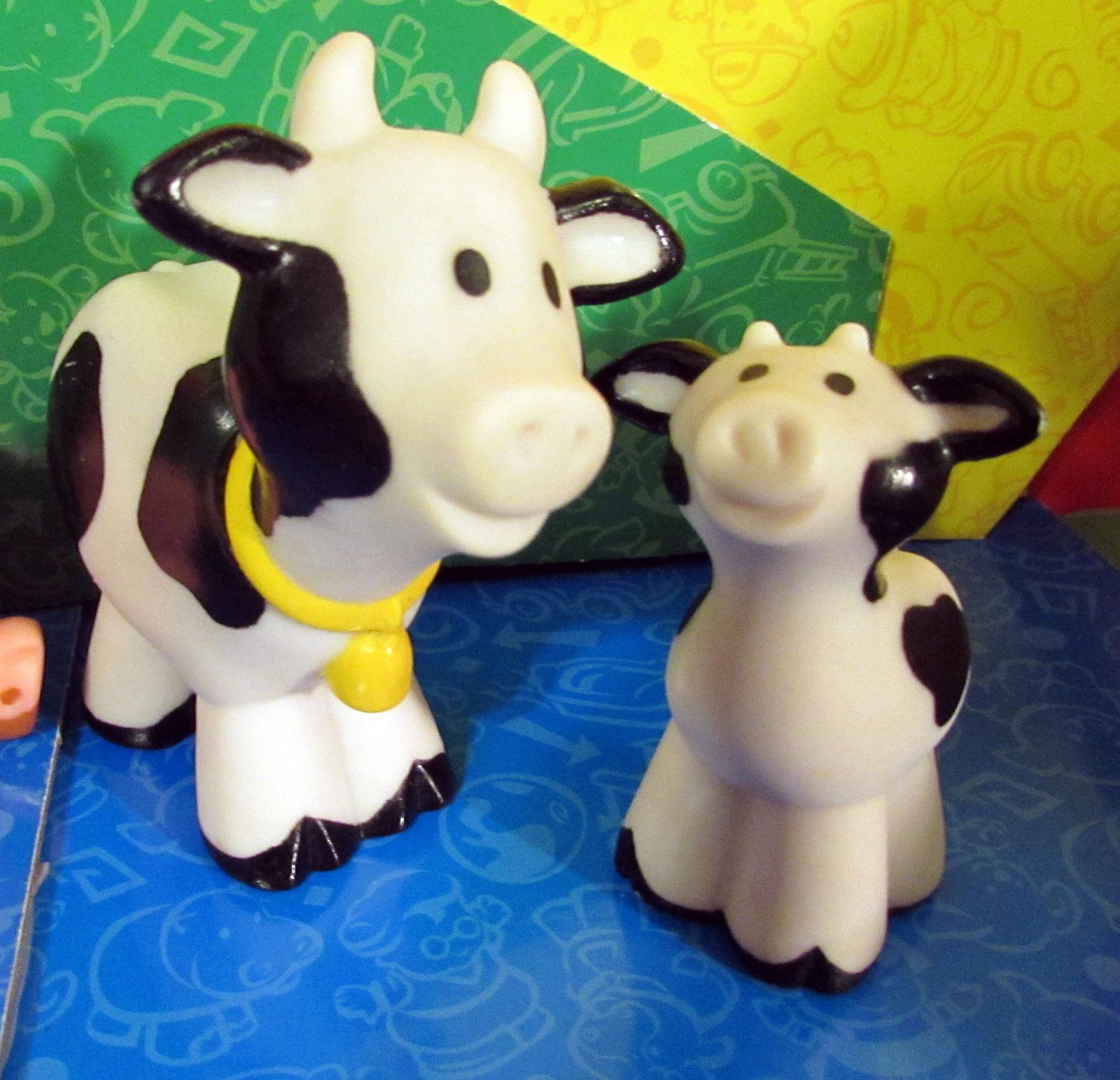 Fisher Price Little People Farm Black & White Baby Cow HTF 