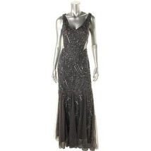 Adrianna Papell New Gray/Purple Embellished Cut-Out Back Dress   10    $299 - $199.00
