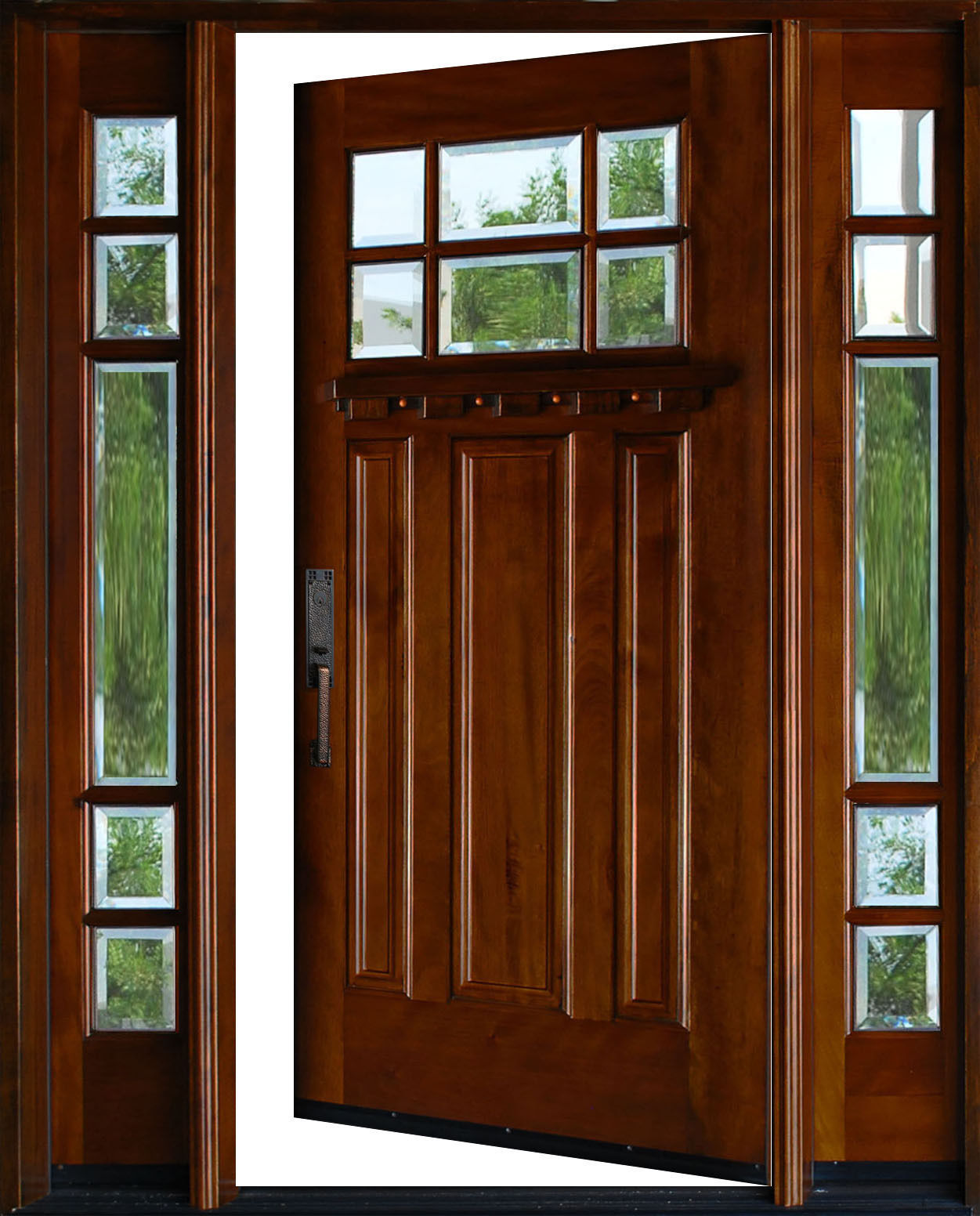 Exterior Mahagany Front Wood Entry Door Huntington 1D