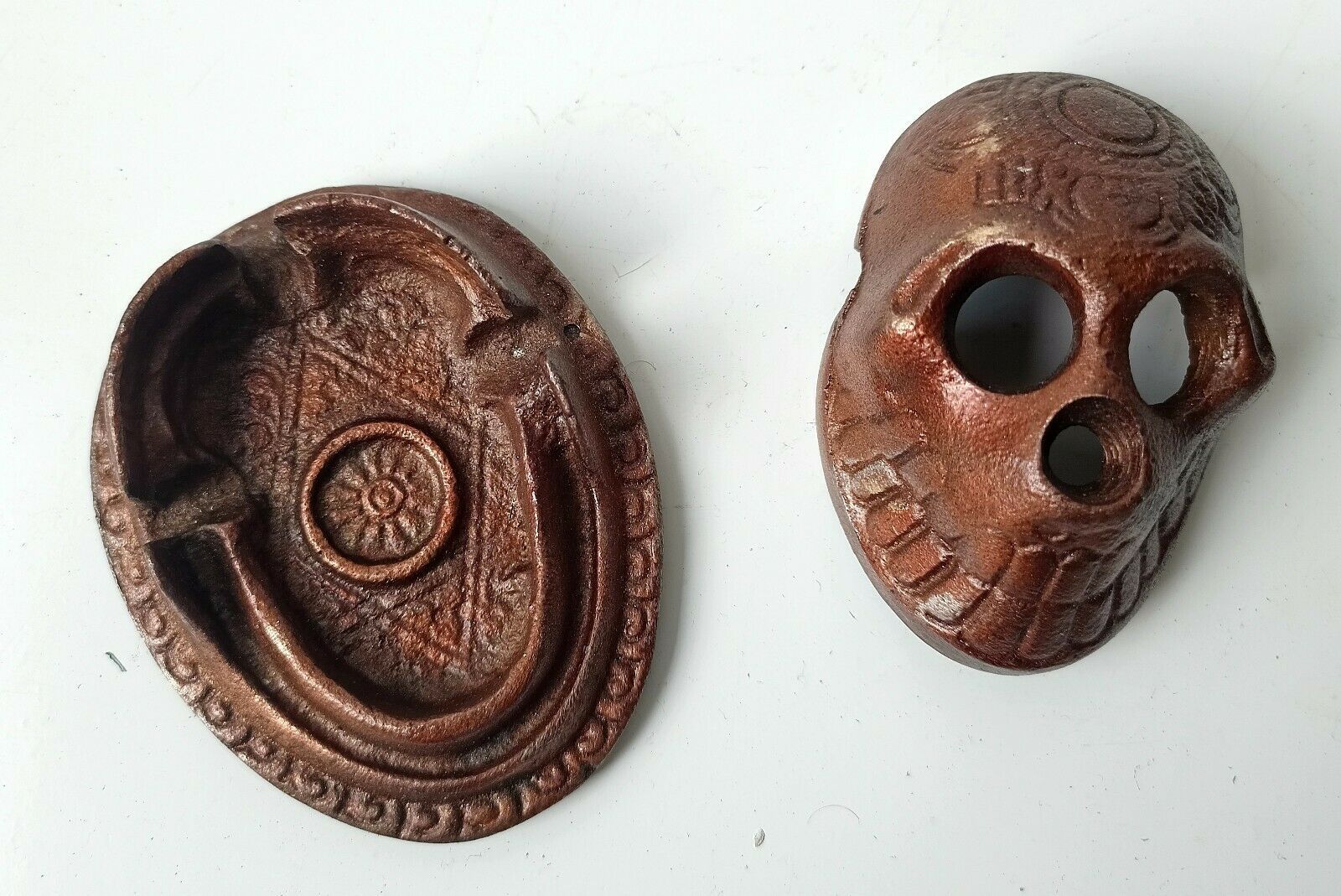 Human skull ashtray cigar cigarettes handmade paperweight best gifts