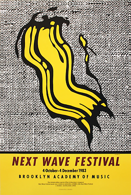 ROY LICHTENSTEIN Next Wave Festival 36 x 24 Poster 2002 Pop Art Yellow, Gray