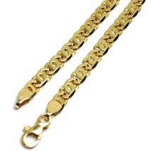 SOLID 18K YELLOW GOLD CHAIN BIG TIGER EYE INFINITY FLAT LINKS 5.5 mm, 20", 50cm image 3