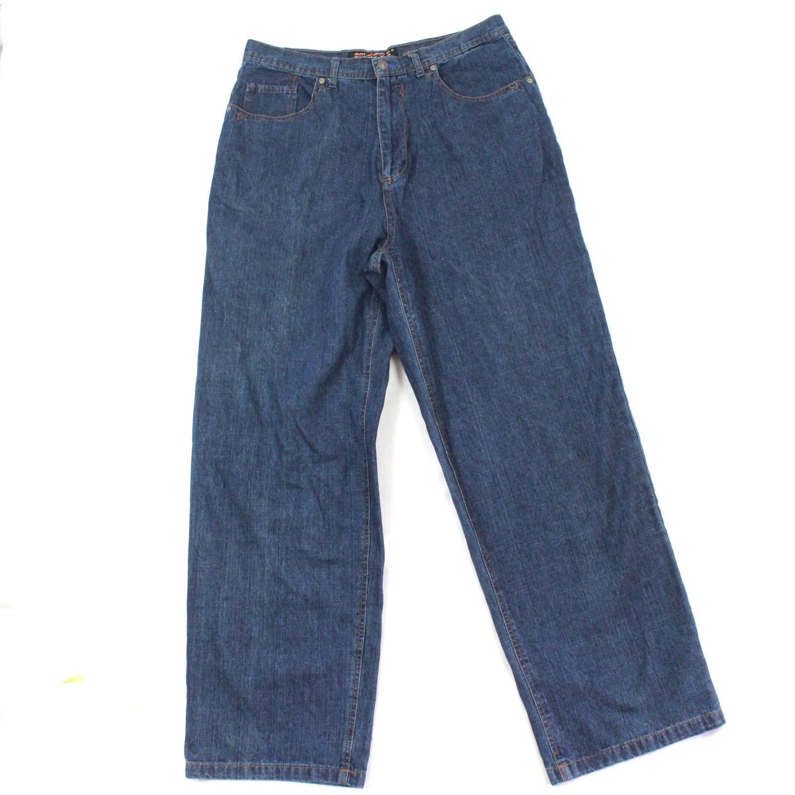 90s Southpole Jeans Baggy Fit Straight Leg 36 x 32 Inseam Dark Wash Hip ...