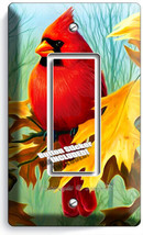 CARDINAL BIRD OAK TREE LEAVES ACORNS 1 GFI LIGHT SWITCH WALL PLATE HD RO... - $11.99