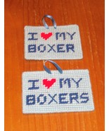Brand New Handmade Needlepoint Sign I Love My BOXER BOXERS Dog Lover Gif... - $9.02