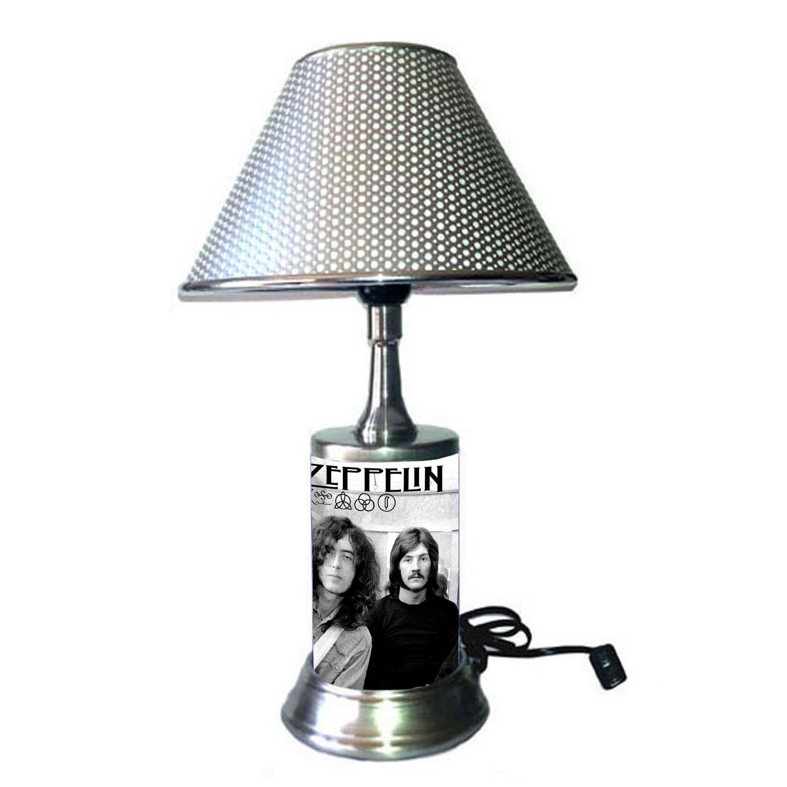 Led Zeppelin desk lamp with chrome finish shade Lamps