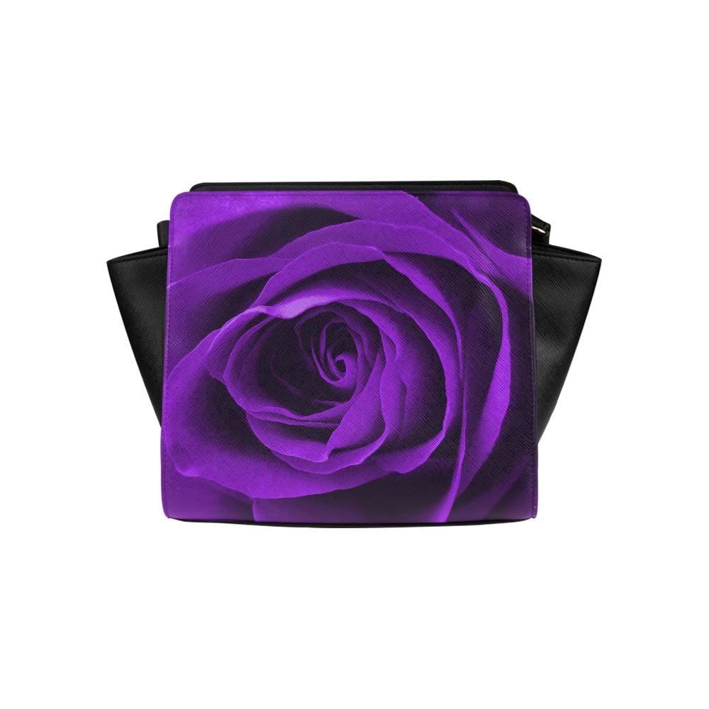 Elegant Purple Color Flower Satchel Bag Crossbody Bags Travel Tote Bags