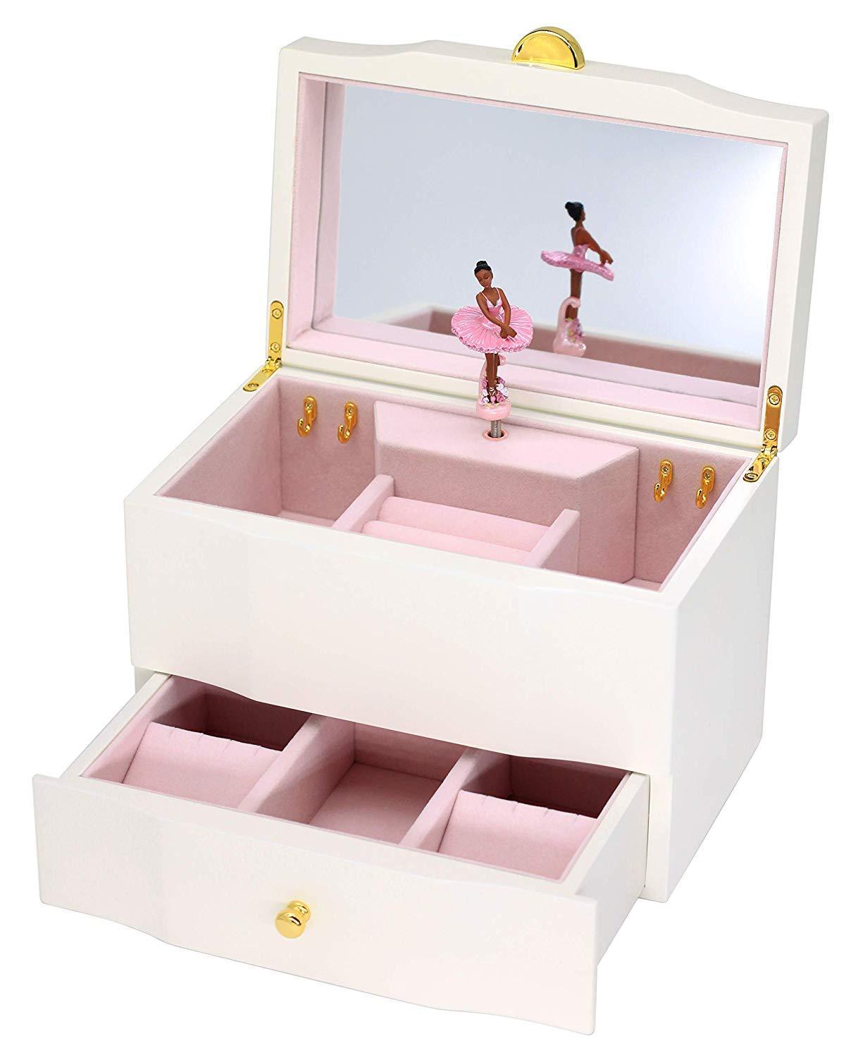 Attii African American Ballerina Jewelry Box Wooden Music