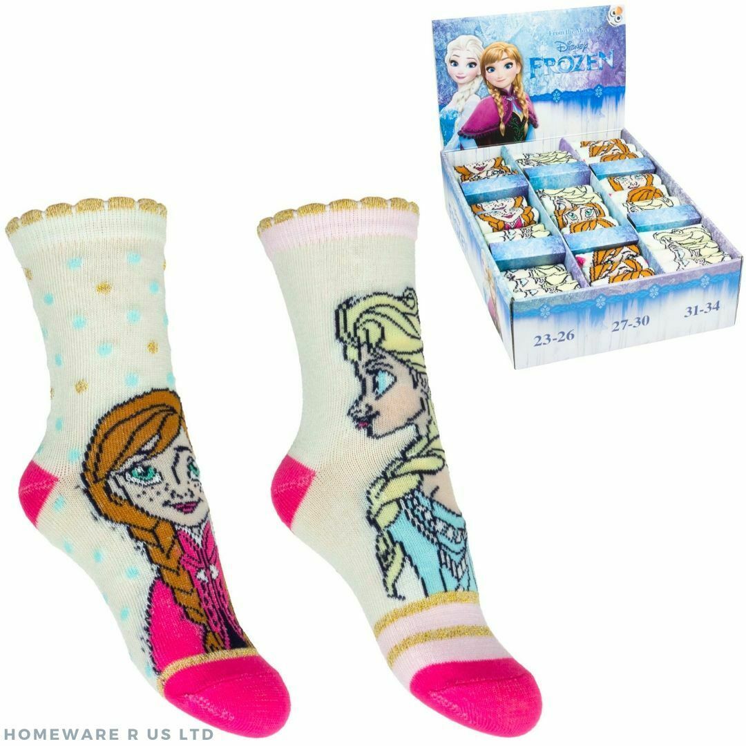 Calcetines Niñas 1 Pares Paquete (6-8 9-12 13-3 Oficial Disney Frozen Infantil