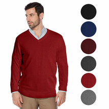 Berlioni Italy Men's Premium Slim Fit Microfiber V-Neck Dress Pullover Sweater