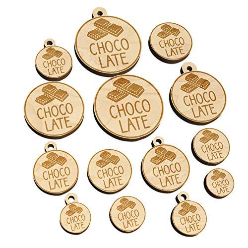 Chocolate Text with Image Flavor Scent Mini Wood Shape Charms Jewelry DIY Craft