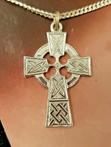 Vintage Sterling Silver Celtic Cross on 18" Chain - $52.25