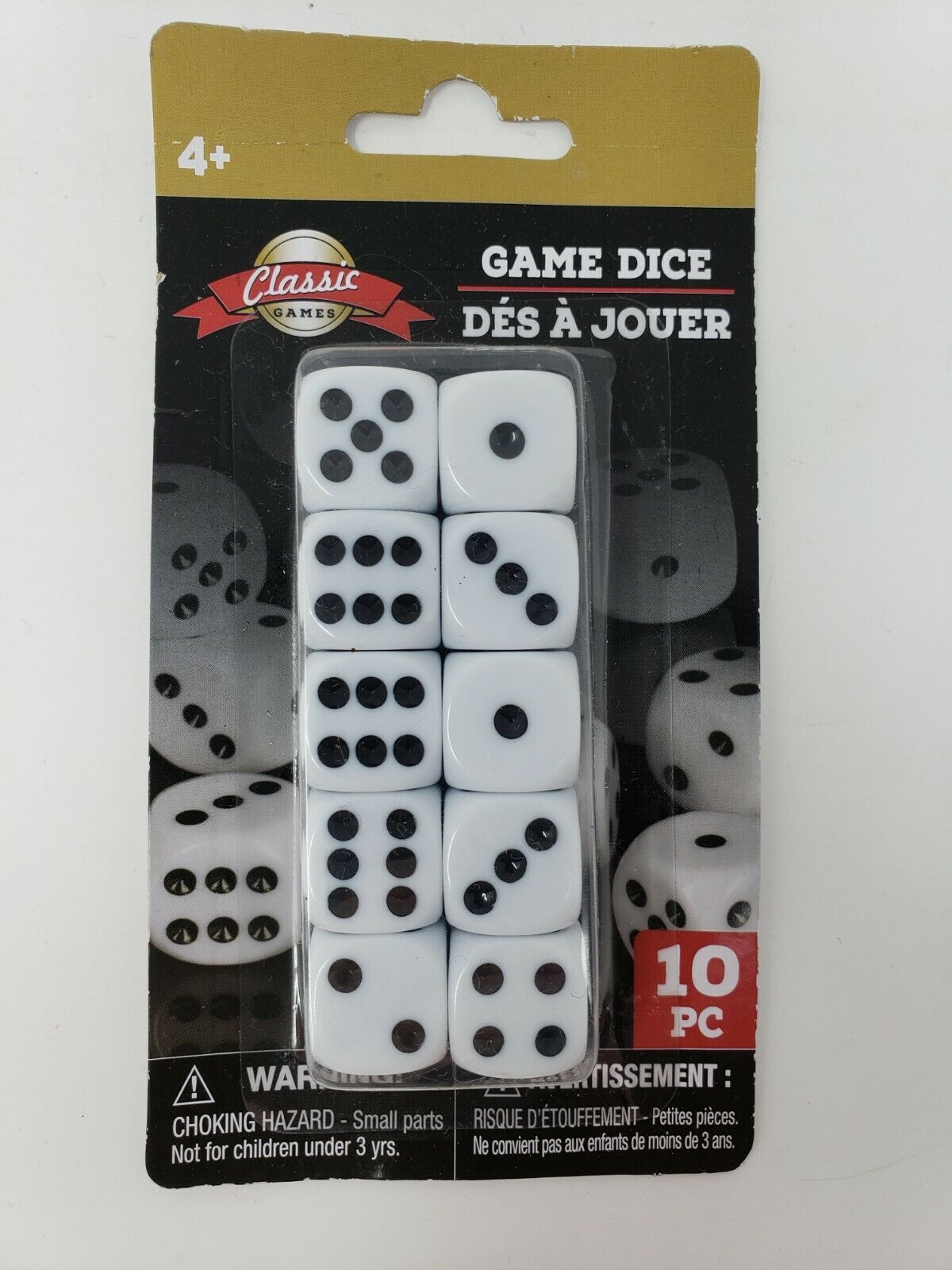 Classic Games 10 pc. Game Dice - New