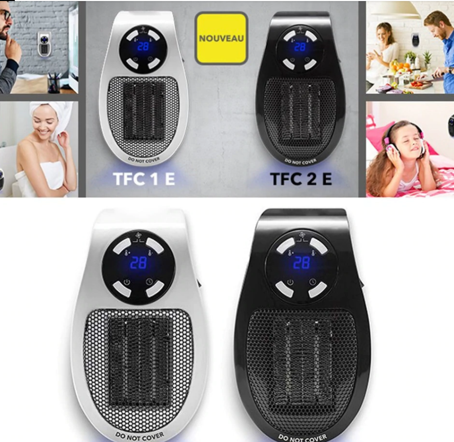 500w 220v Portable Plugin Electric Walloutlet Space Heater Fan