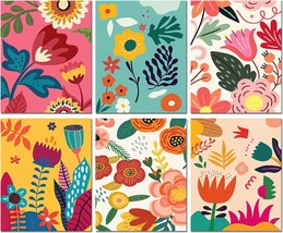 Set Of 6 (8 Inch X 10 Unframed) Mooxo Abstract Flower Market Colorful Aesthetic - $44.95