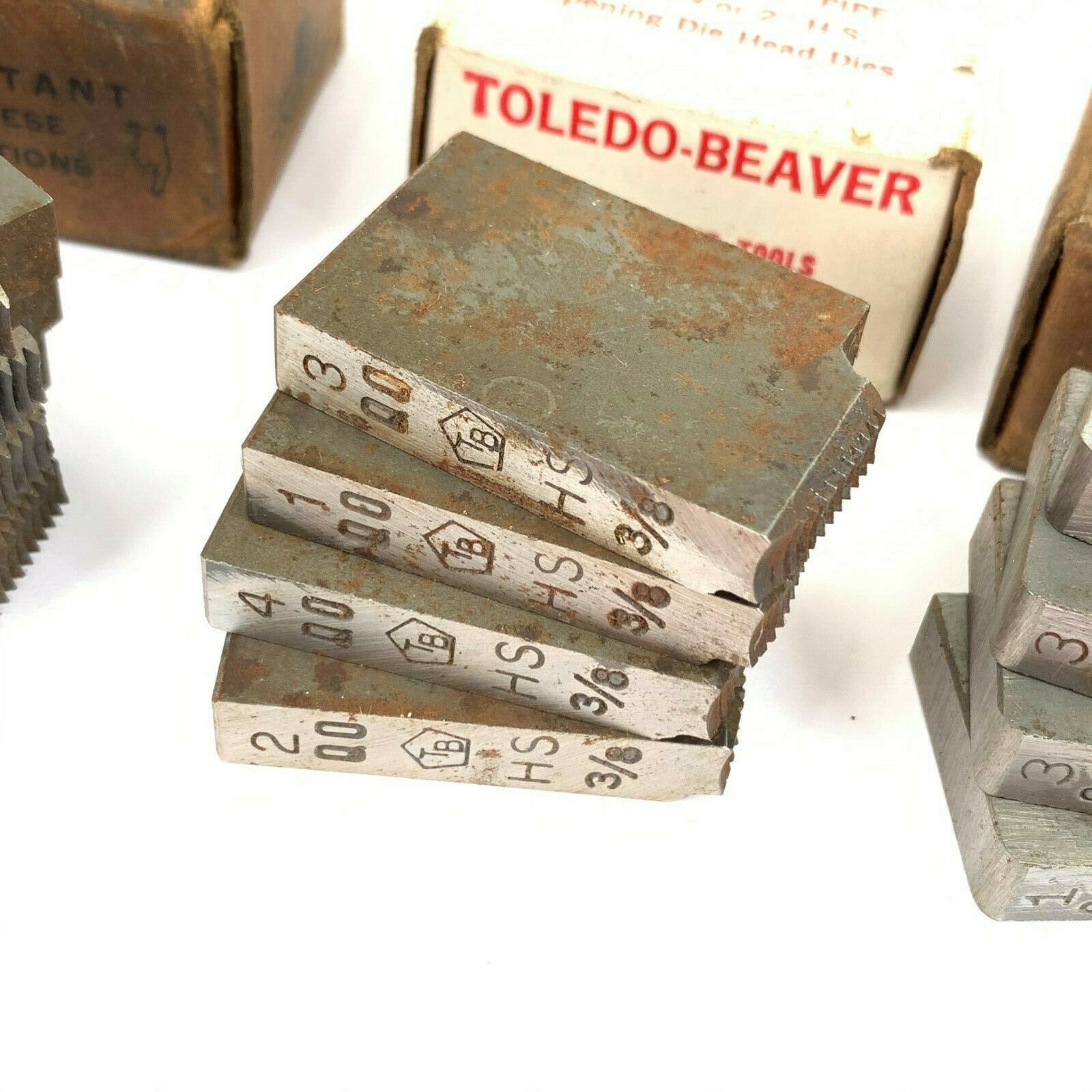 Lot of 3 Vintage NOS Toledo Beaver 3/8" Pipe Threading Dies NPT Pipe