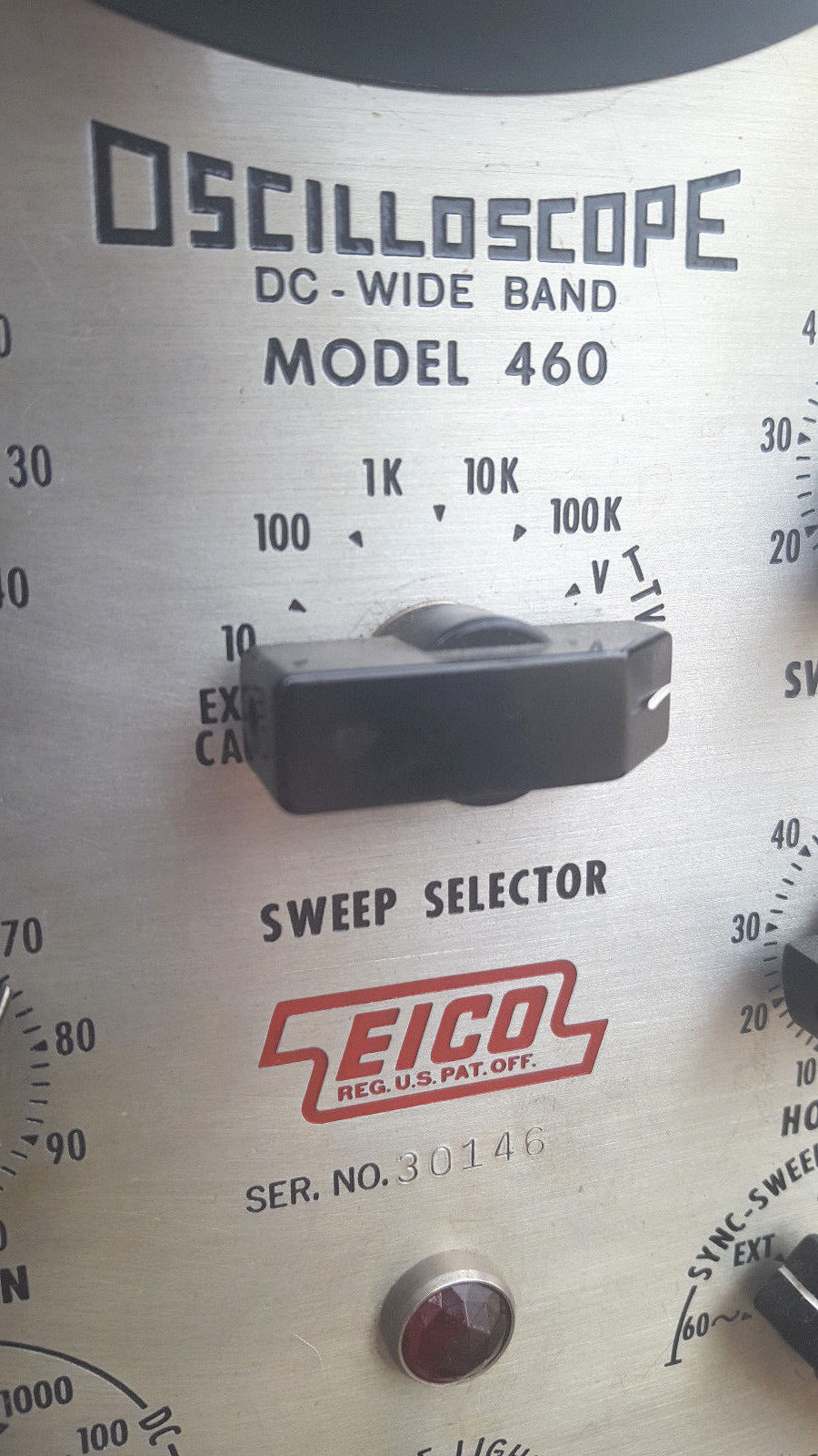 EICO DC Wide Band Model 460 OscilloscopeVintageMetalLeather Handle