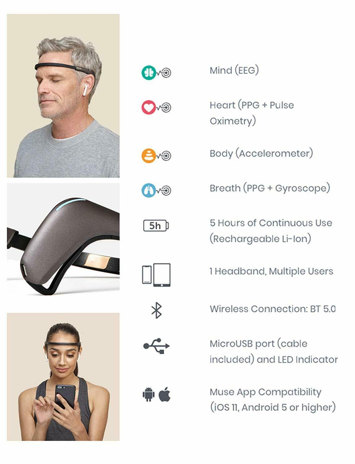 Muse 2 The Brain Sensing Headband Pedometers