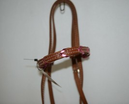 Pioneer Horse Tack Product Number 3852 Leather Headstall Reins Pink Leather Lace image 2