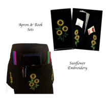 Sunflower Embroidery Server Book and Apron Set  - $35.95