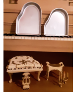 Wilton Grand Piano Cake Pans Ornate Lids Keys Bench Foot Pedal Candelabr... - £41.26 GBP