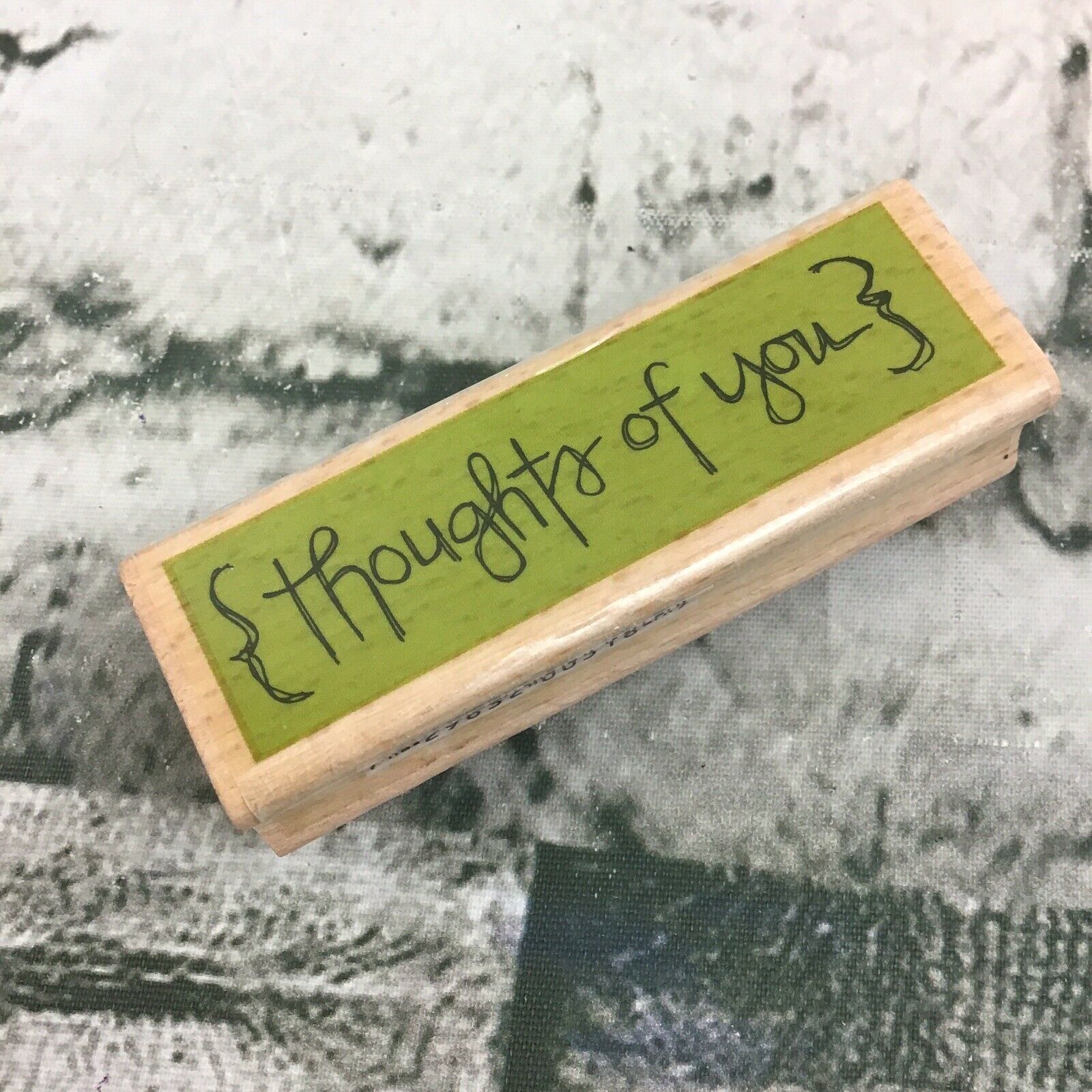Thoughts Of You Rubber Stamp 1X3” Wood Mounted Kolette Hall 2006 - $7.91