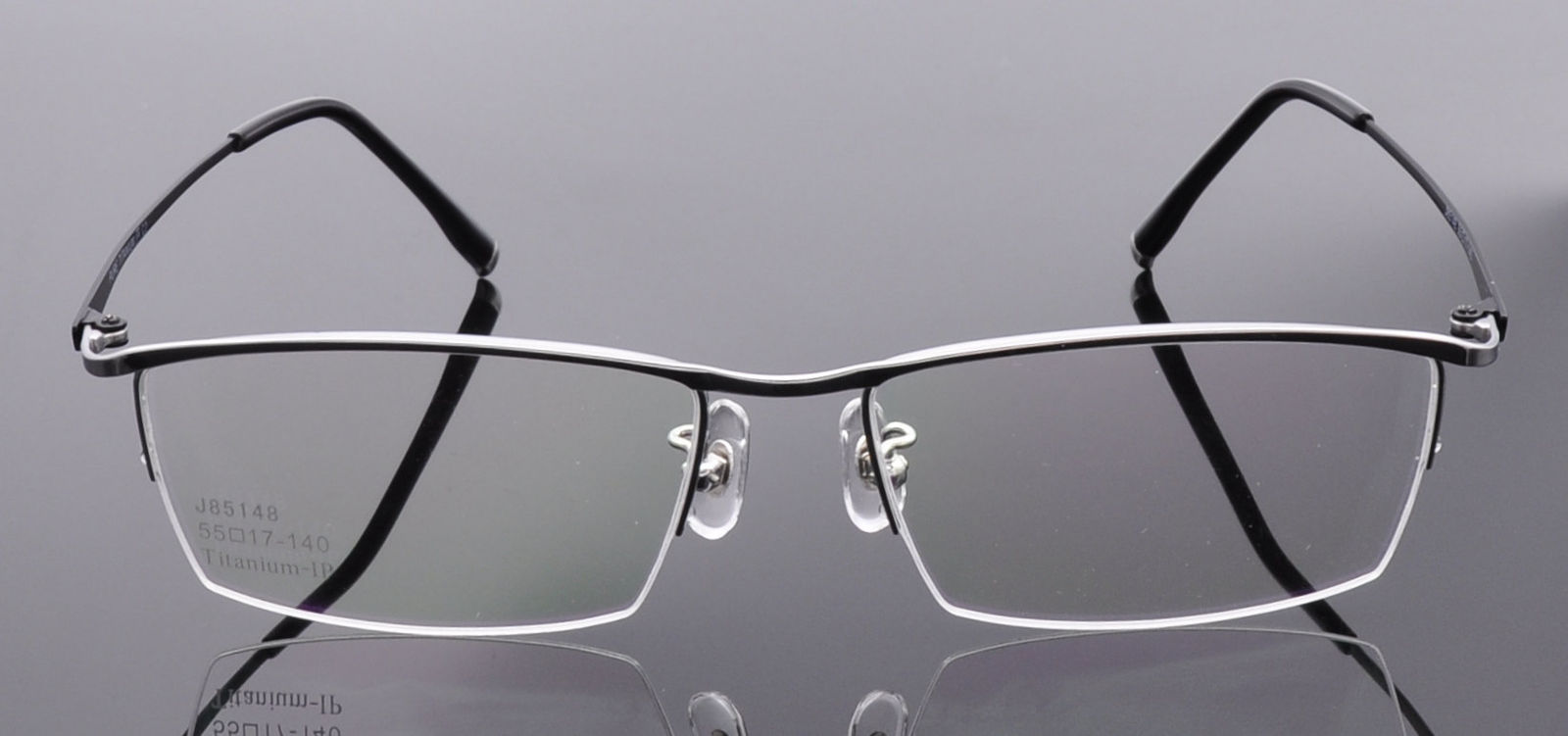 Mens Titanium Half Rimless Rectangular Eyeglass Frames Glasses Spectacles Rx Eyeglass Frames