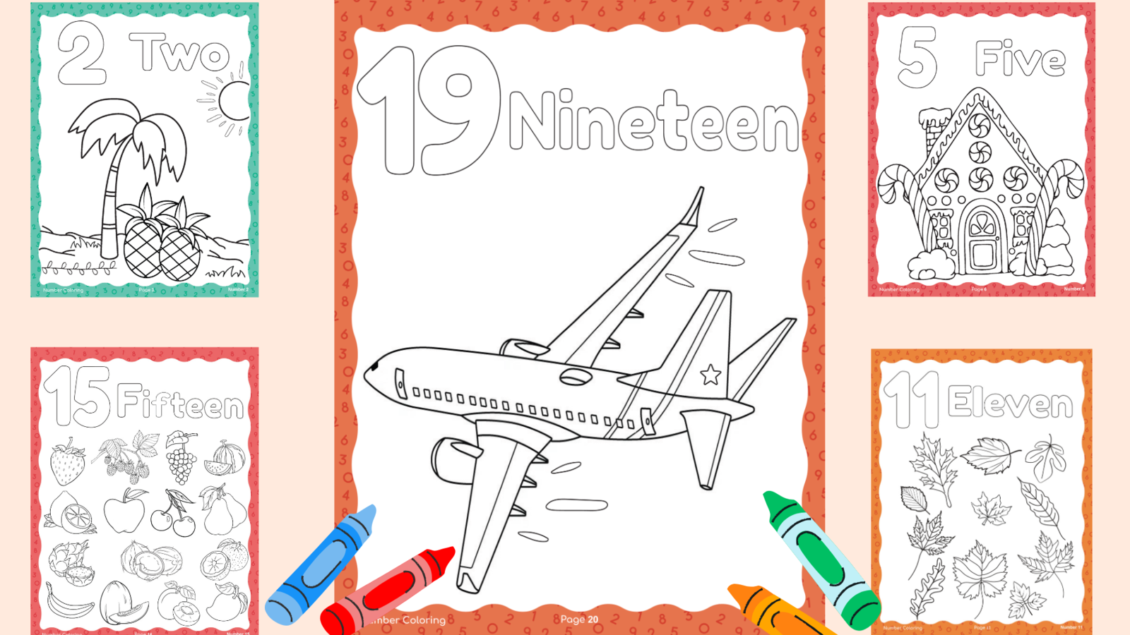 Number Coloring Pages 1-20, Number Book, Numbers 1-20, Coloring Book ...