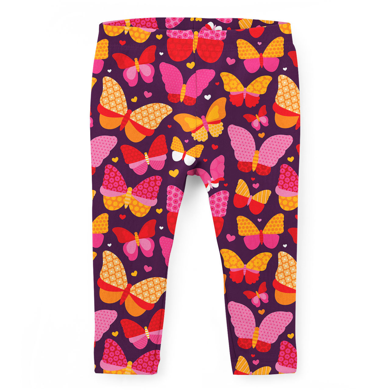 Hot Pink Butterflies Kids Capri Leggings Leggings