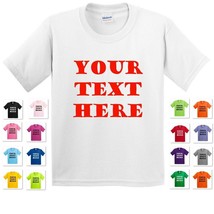 Youth Kids Personalized Custom Print Your Own Text On A T-SHIRT Customized Tee - $13.97