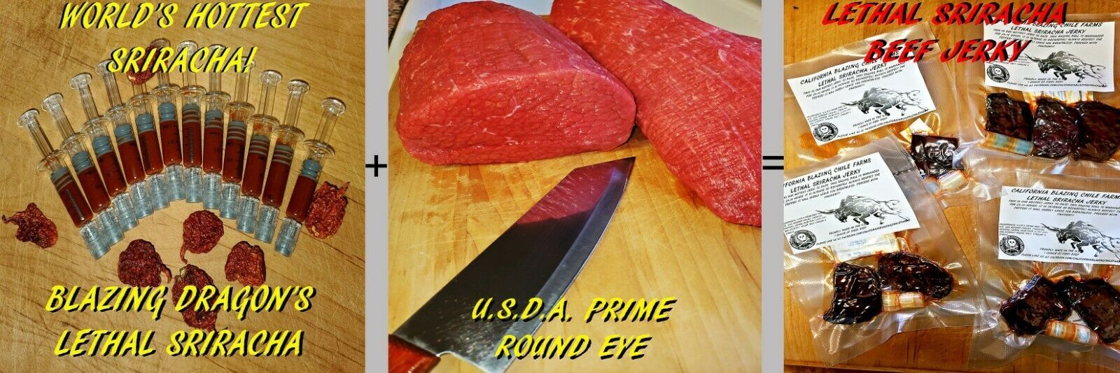 LETHAL SRIRACHA Beef Jerky 1oz. Our HOTTEST beef jerky yet. Purposefully HOT!!! - $8.50 - $16.00