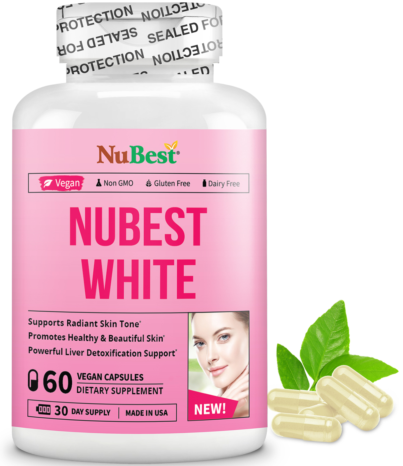 NuBest White - Skin Brightening, Anti-Aging, Natural Beautiful Skin & Detox