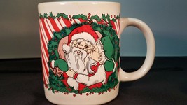 Vintage Christmas Coffee Cup Mug Mr. &amp; Mrs. Santa 1988 Houston Foods - $12.19