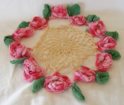 Very vintage rose crochet doily - $5.99