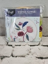 NEW Craft Crush Winter Flower Embroidery Kit with 7&quot; Hoop Pattern Canvas... - $11.88