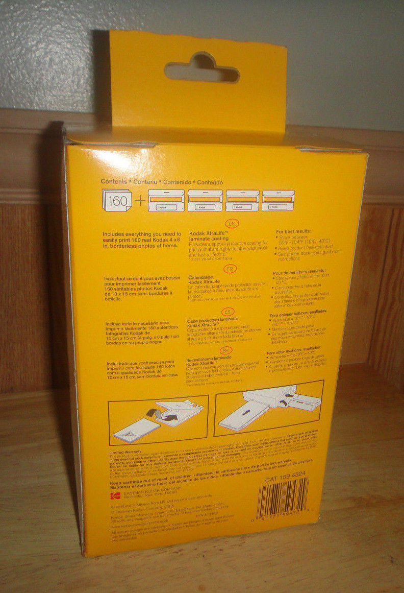 160 Sheets Photo Paper Kodak PH-160 Easyshare Dock Kit with 4 PH-40 Cartridges